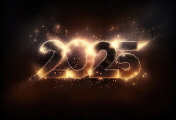 2025 Happy New Year Fireworks Display Background Background Generative AI