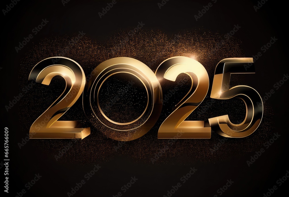 Poster 2025 new year sparkles setting backdrop generative ai
