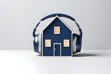 soundproofing home,  house with headphones