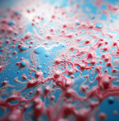 Abstract Blue and Pink Liquid Like Abstract Background. Generative ai