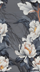 Gray marble with flower paint texture High-definition, seamless texture