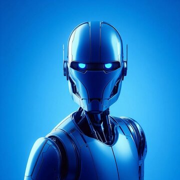 blue screen robot head
