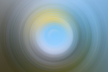Circular blur with natural blue, yellow and green