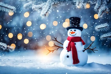 Obraz premium snowman in the snow