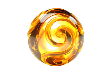 3D Icon of a Glowing Energy Orb with Swirling Motion on transparent background.