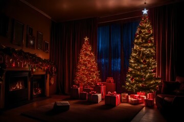 christmas tree in the living room