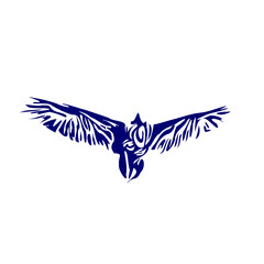 line sketch of an eagle as an element for making logos, activity symbols and organizational symbols