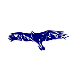 line sketch of an eagle as an element for making logos, activity symbols and organizational symbols