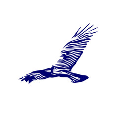 line sketch of an eagle as an element for making logos, activity symbols and organizational symbols