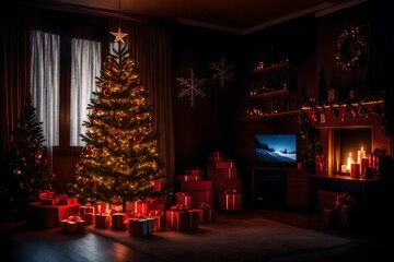 christmas tree in the restaurant