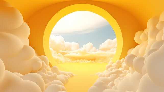 sun and clouds with copy space, Perfect platform for showing your products. 