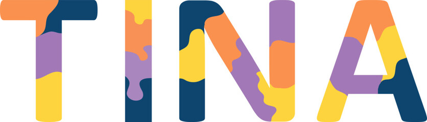 Tina Colorful 3d Abstract Text name