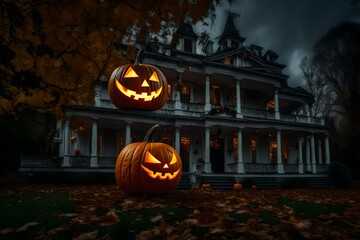 halloween pumpkin on halloween background