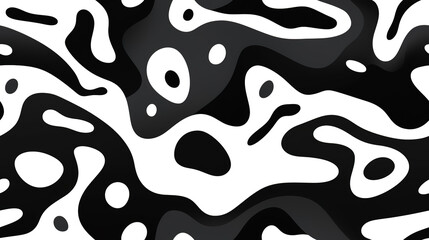 black and white pattern, black-and-white pattern graffiti on the wall.