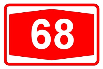 Illustration eines Autobahnschildes der Autobahn 68 in der Schweiz	
