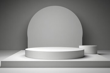 3D Podium Stage Designed For Product Showcases In Studio Setting