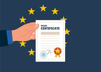 Best graduate, cum laude. Prize and appreciation concept. Flat vector illustration