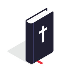 Vector illustration in isometric style. Holy book bible