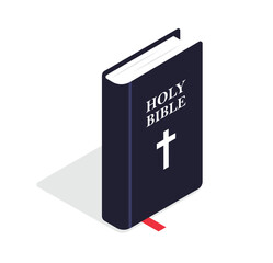 Vector illustration in isometric style. Holy book bible