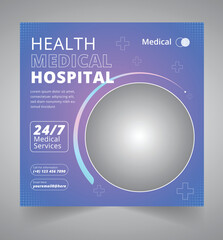 Medical healthcare leaflet flyer or social media square post 