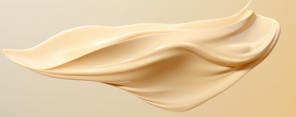 Creamy Smear Against Beige Background, Representing Skincare Product