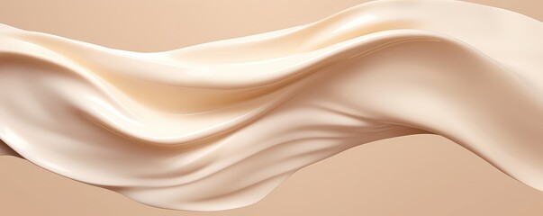 Creamy Smear Against Beige Background, Representing Skincare Product