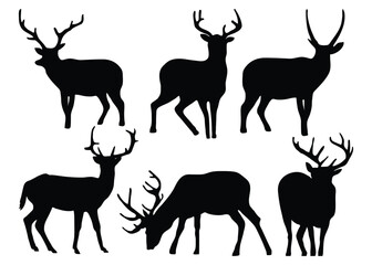 silhouette deer animals collections