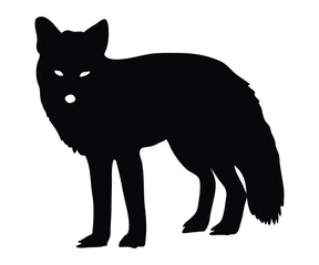 Silhouette of a fox among abstract animal silhouettes