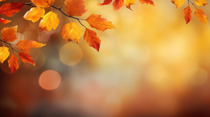 Naklejka na ściany i meble Autumnal Orange and Gold Background