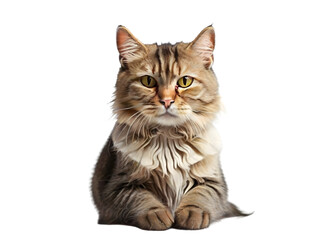 Obraz premium Domestic Cat on Isolated Background - Charming Pet Photography
