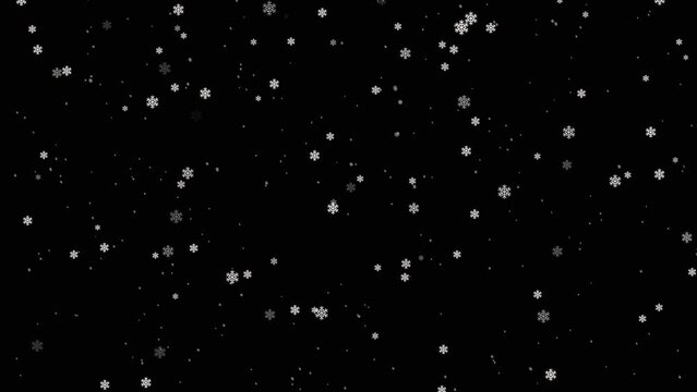 Copos de nieve sobre fondo negro