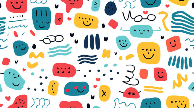 Trendy colourful seamless pattern vector with brush strokes