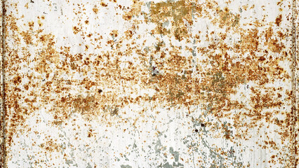 Metals plate with rust interspersed texture.Corrosive grunge rusted on old iron. The pattern of grunged rust on the wall use as illustration for presentation background. Rusty corrosion and oxidized.