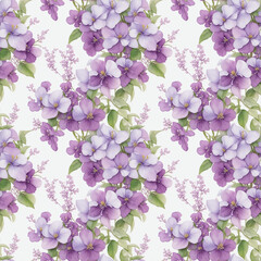 seamless pattern with lilac flowers