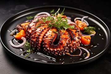 Grilled steak with vegetables