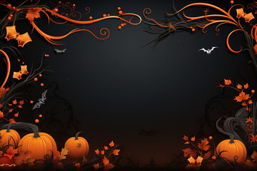 Empty Halloween background with pumpkin