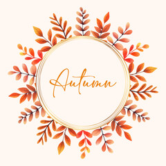 vector autumn fall leaf background floral frame