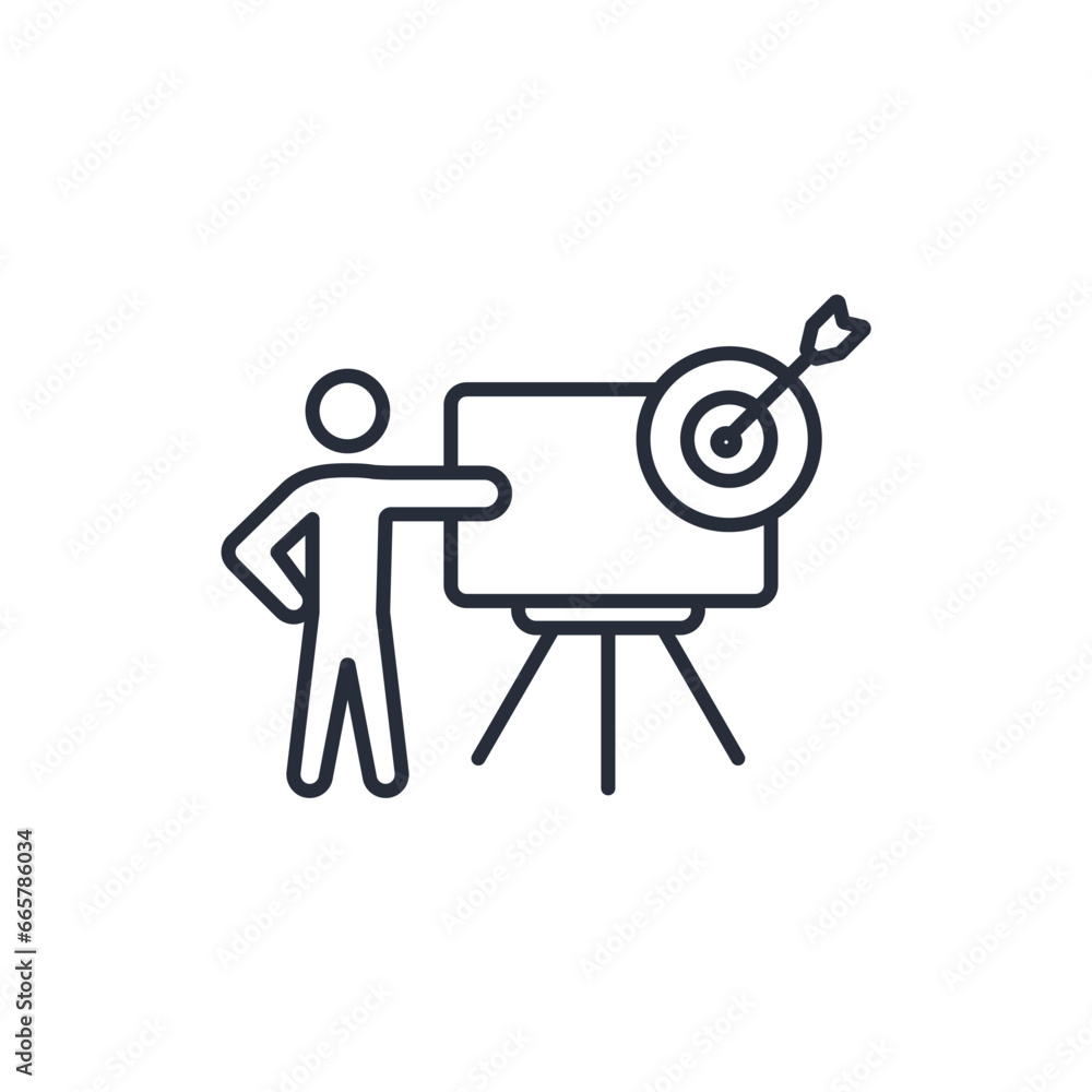 Poster objective icon. vector.editable stroke.linear style sign for use web design,logo.symbol illustration
