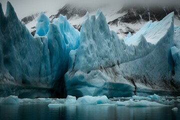 A stunning glacier in a fantastical world. Generative AI