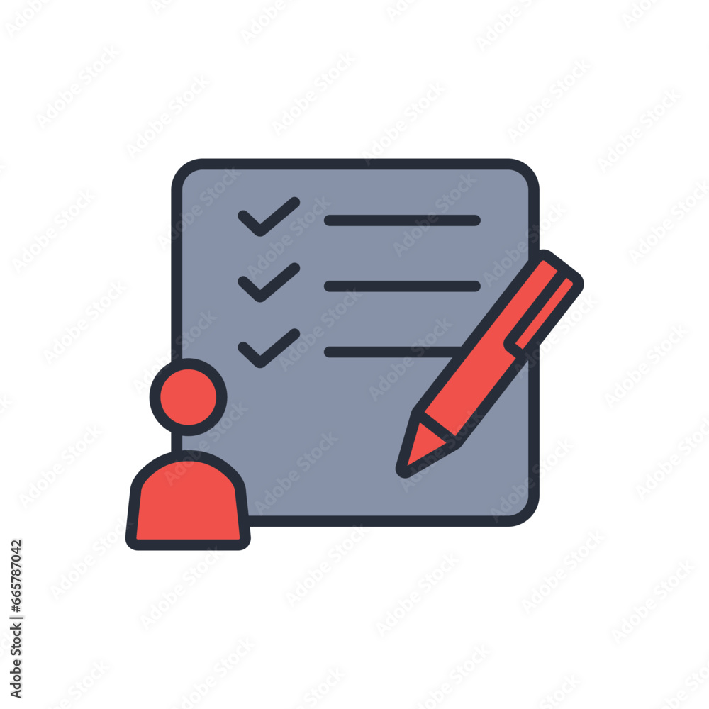 Poster task icon. vector.editable stroke.linear style sign for use web design,logo.symbol illustration.