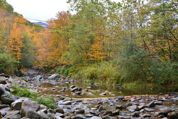 Water flowing in the fall