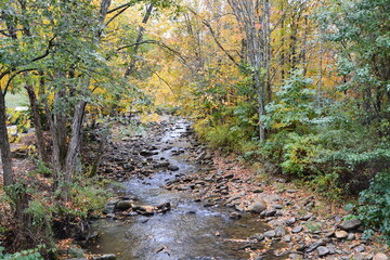 Water flowing in the fall