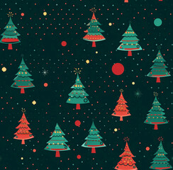Obraz premium The illustration is adorned with a charming array of classic Christmas motifs, including holly, ornaments, and snowflakes, evoking the festive spirit and joy of the holiday season