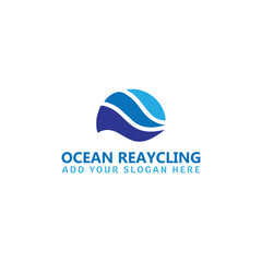 ocean waves logo design vector format