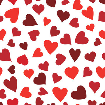 Seamless pattern with hearts. Valentine's day background. Vector illustration. It can be used for wallpapers, cards, wrapping, patterns for clothing and others.