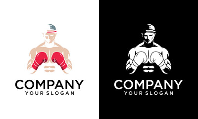 boxing logo design icon vector