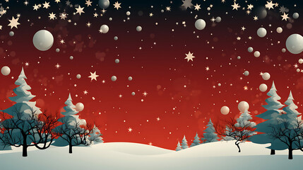 Fototapeta na wymiar christmas banner with snowflakes and fir trees