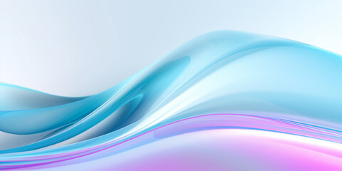 Fototapeta premium ABSTRACT BACKGROUND: Organic Soft Neon Glowing Pink and Blue Waves. Abstract Art Design Banner for Technology, Science and Beauty.