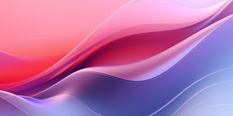 ABSTRACT BACKGROUND: Organic Soft Neon Glowing Pink and Blue Waves. Abstract Art Design Banner for Technology, Science and Beauty.
