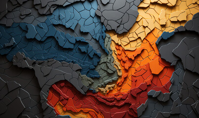 Buntes Hintergrundbild - Wand mit Steinen, Mosaik